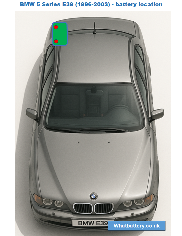 BMW 5 Series E39 - battery location